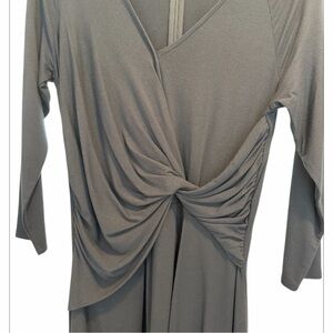 Ann Taylor Twist Front V-Neck Dress - Black
